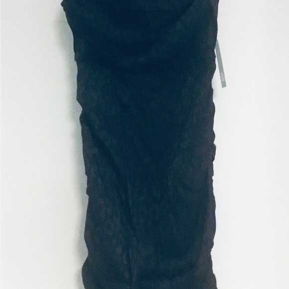 Wild Fable Womens Silky Black Mini Dress Sexy Short Side Ruched Smocked Back M - Picture 2 of 12